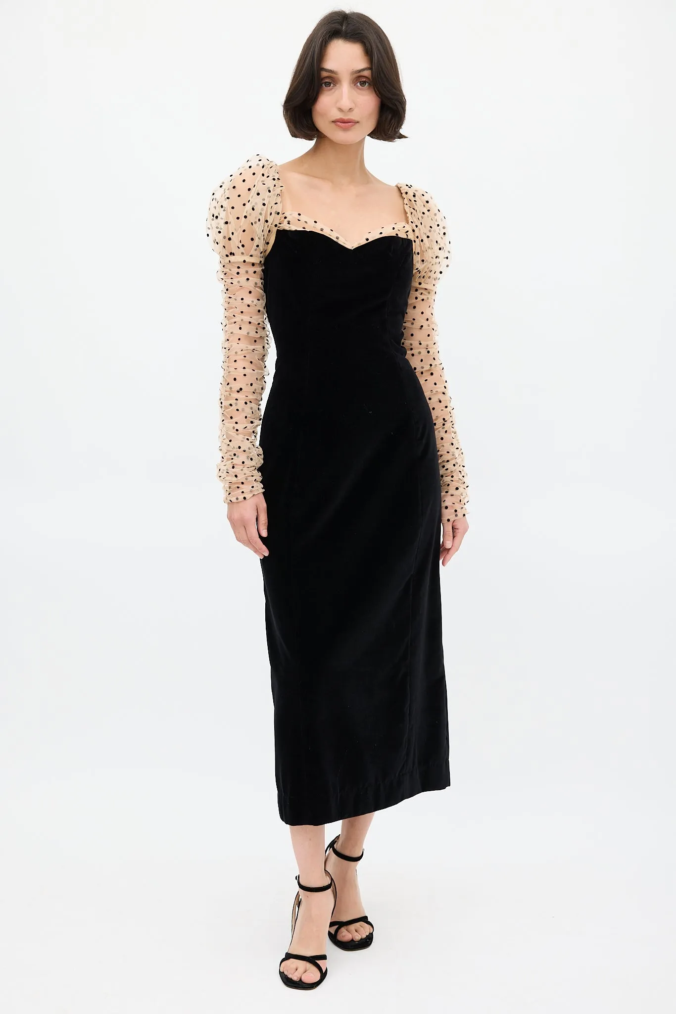 Black Velvet & Polka Dot Criselda Dress