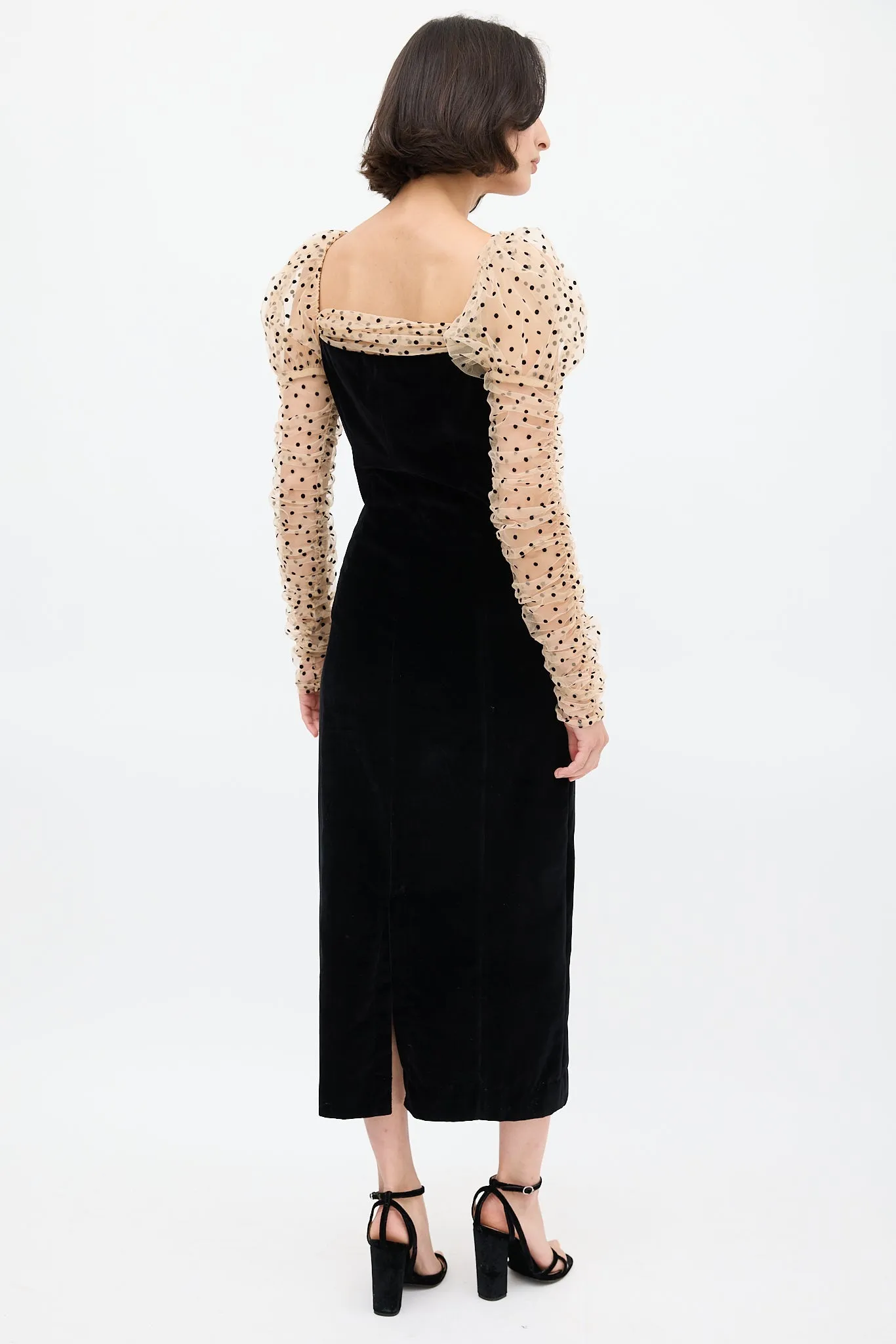 Black Velvet & Polka Dot Criselda Dress