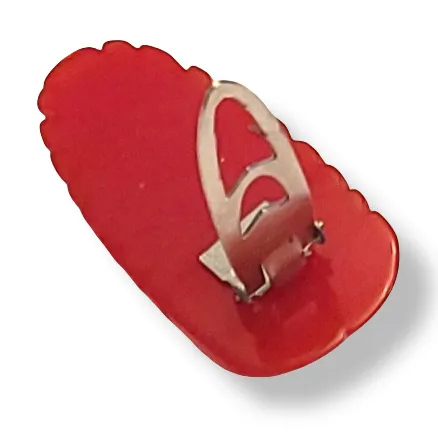 Cherry Red Carved Bakelite Dress Clip