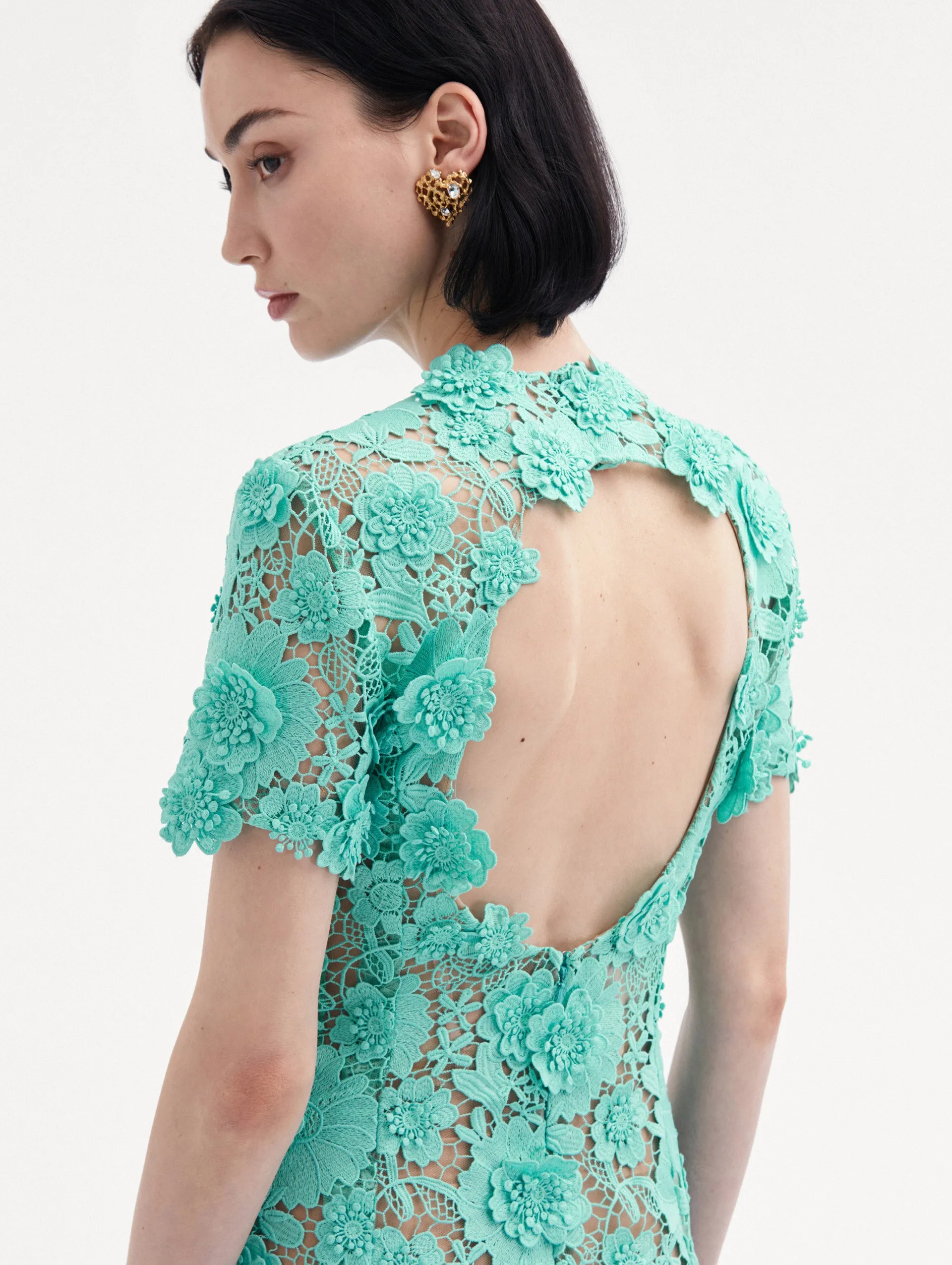 Floral Guipure Cocktail Dress