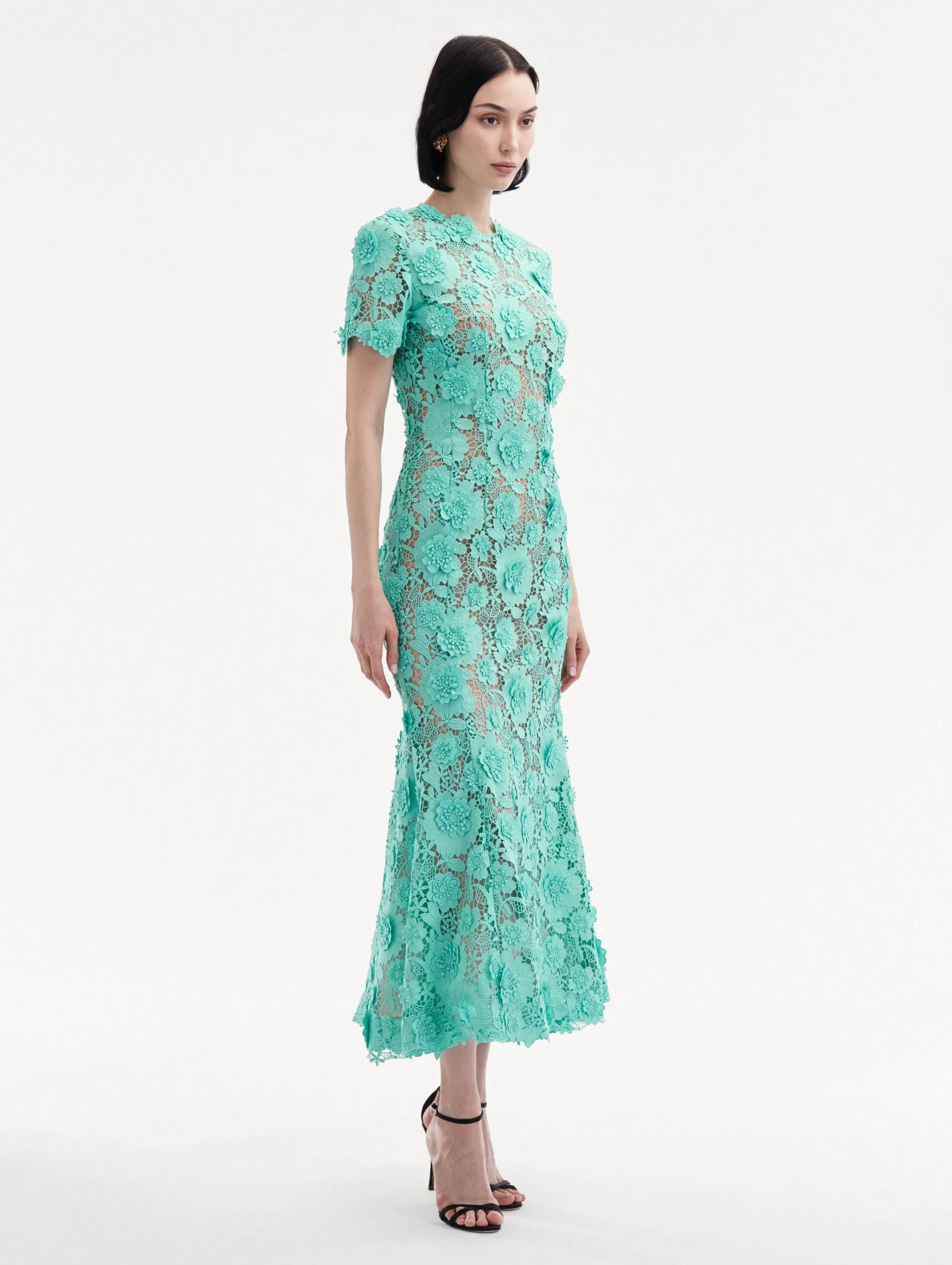 Floral Guipure Cocktail Dress