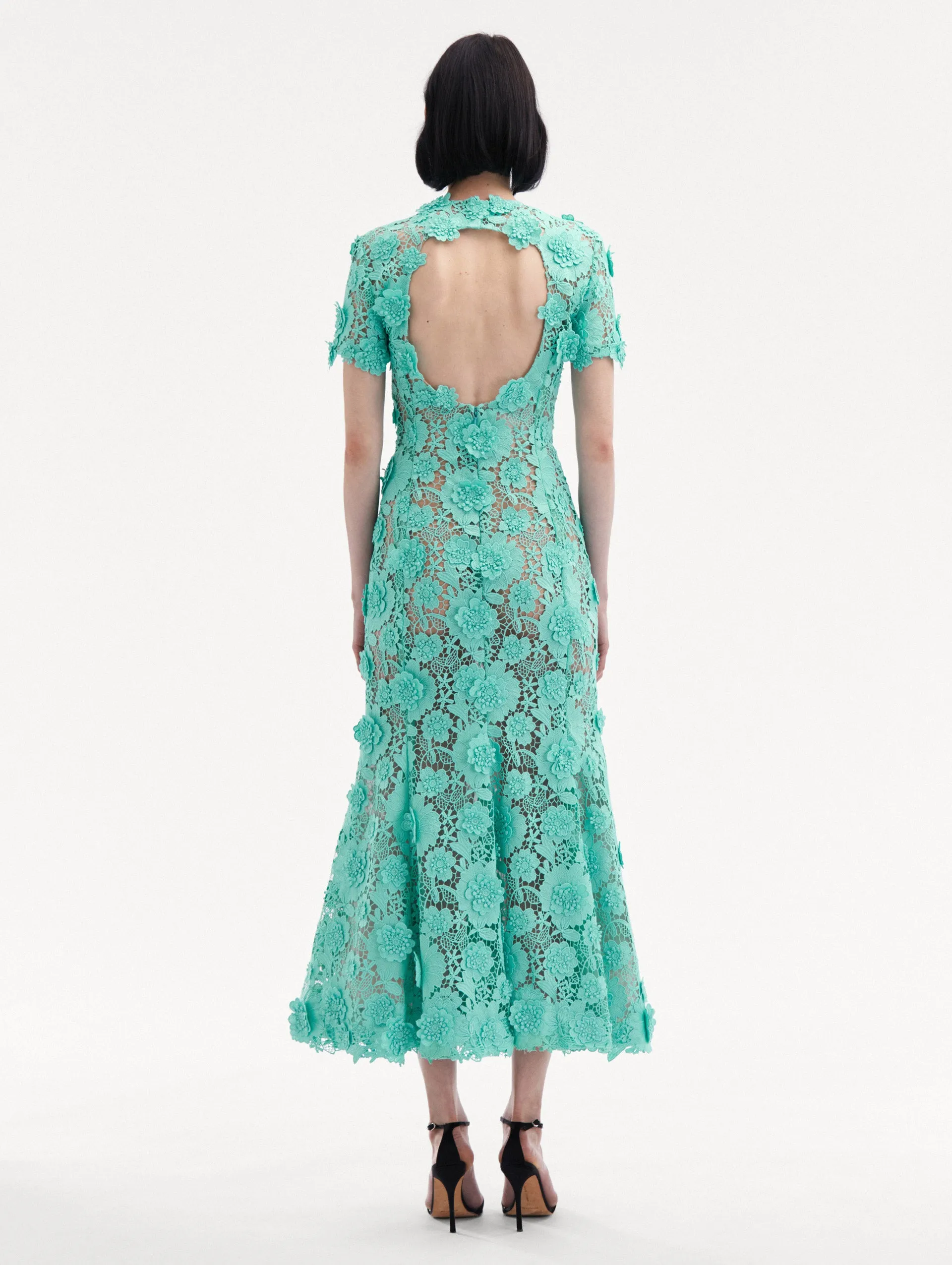 Floral Guipure Cocktail Dress
