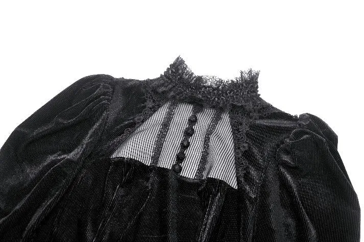 Gothic Velvet Lace Long-Sleeve Dress DW1006