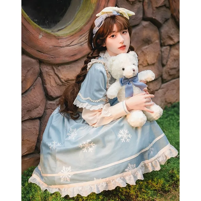 Kawaii Printed Pleated Fashion Sweet Girls Lolita Dress