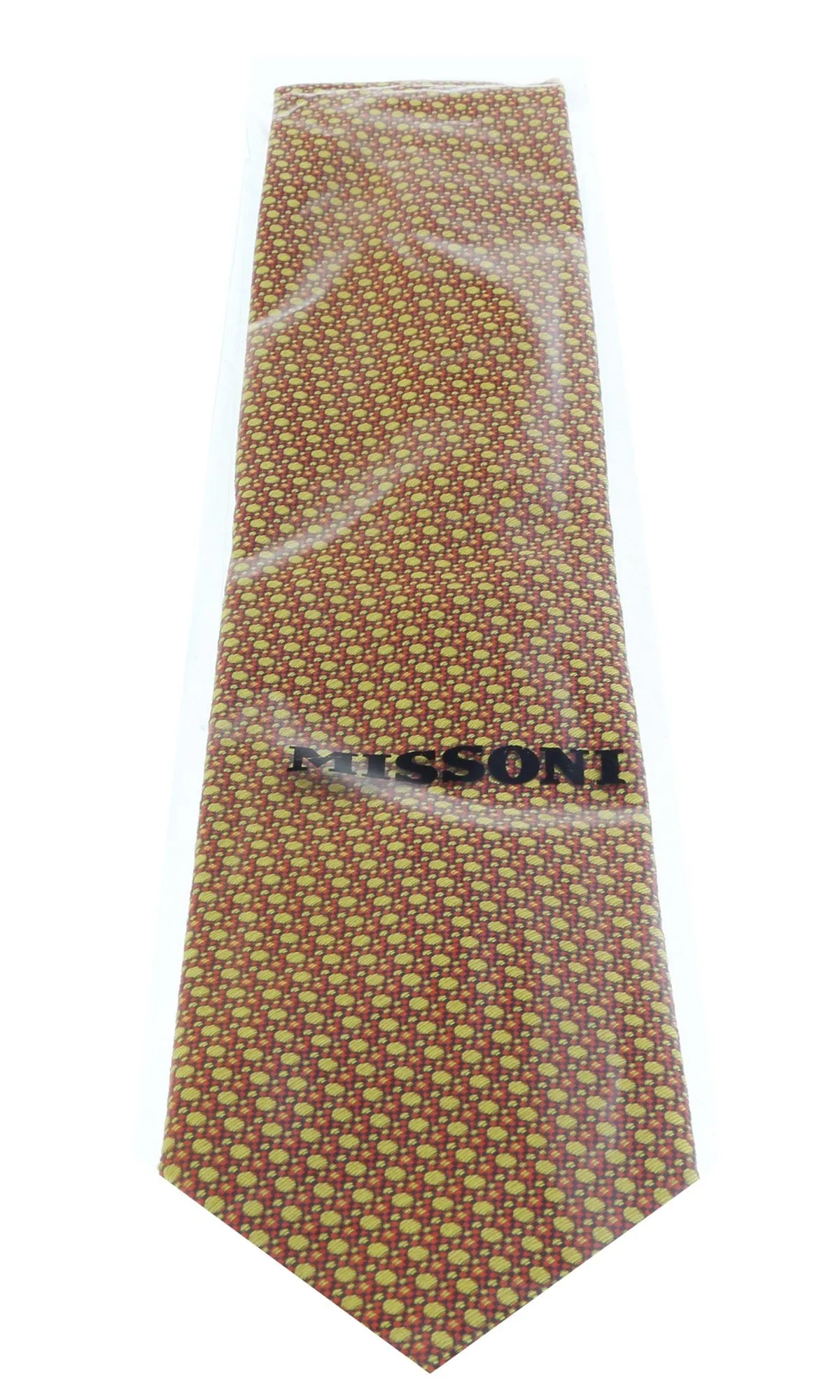 Missoni U5069 Gold/Red Polka Dot Pure Silk Tie