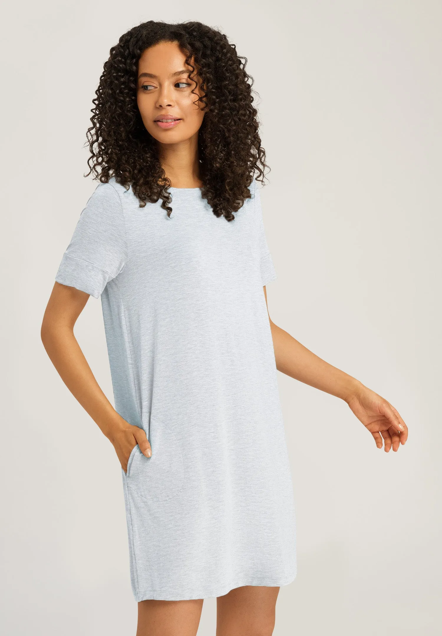 Natural Elegance Soft Round Neck Nightgown | Whispering Blue 74949-2503