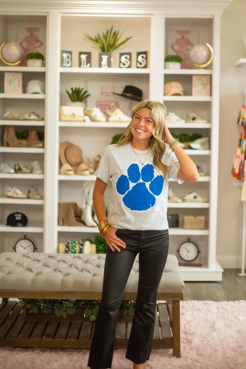 Royal Blue Paw Chenille T-Shirt