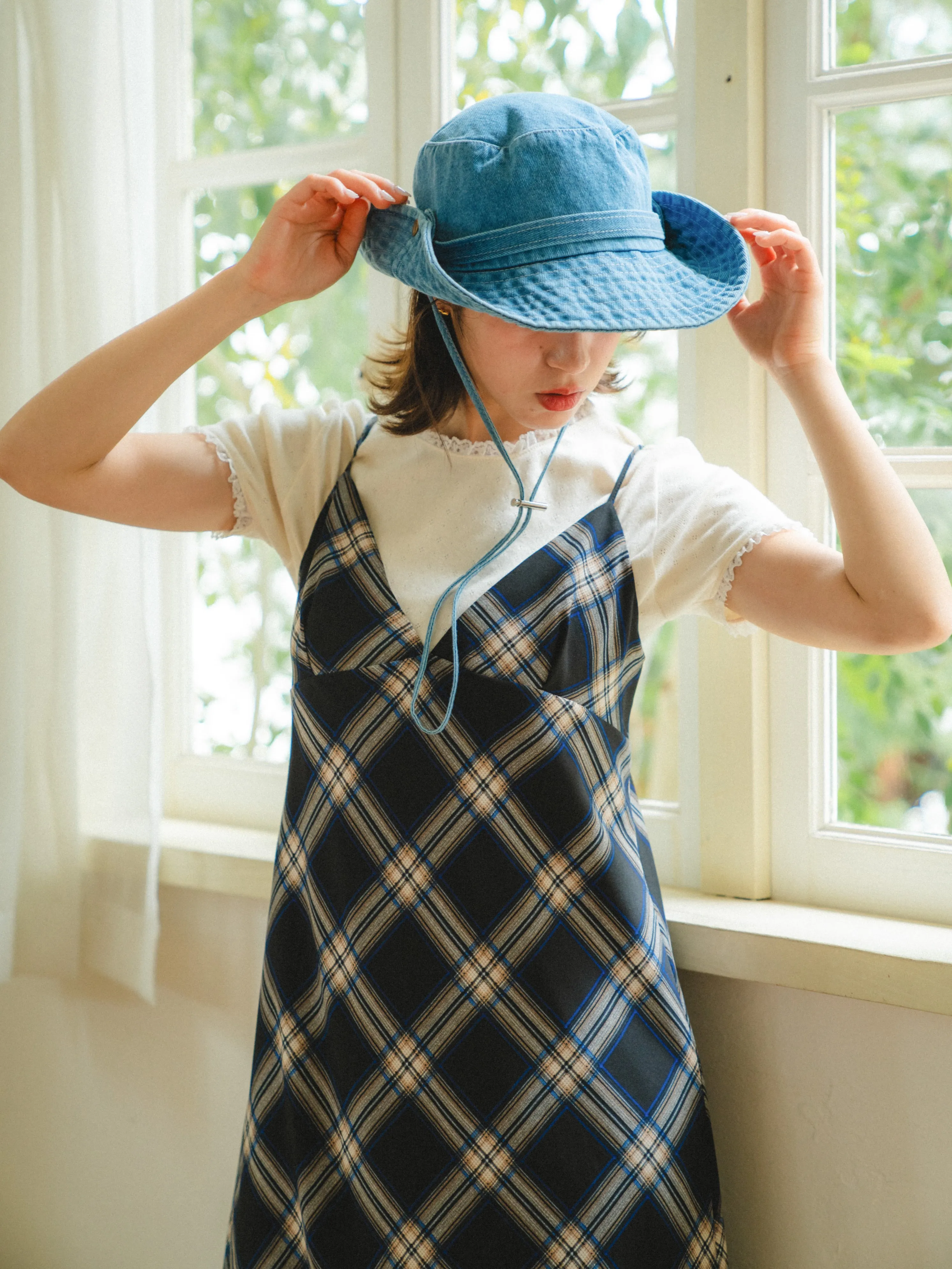 Vintage Check Long Dress