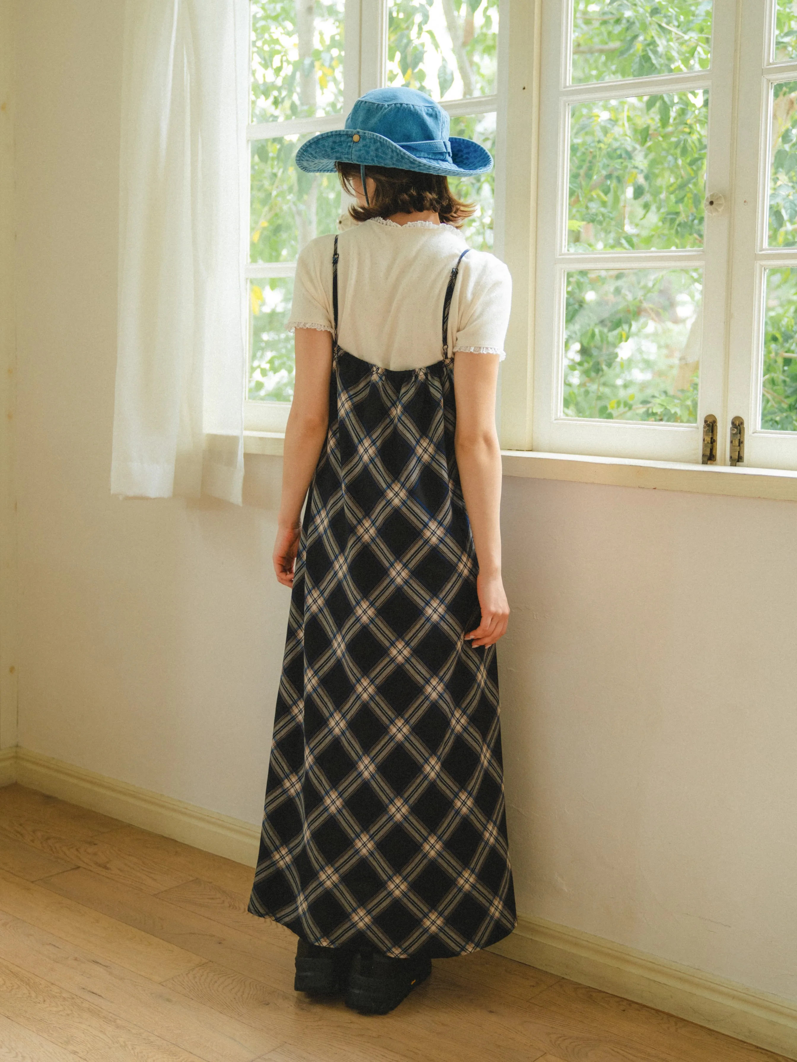 Vintage Check Long Dress