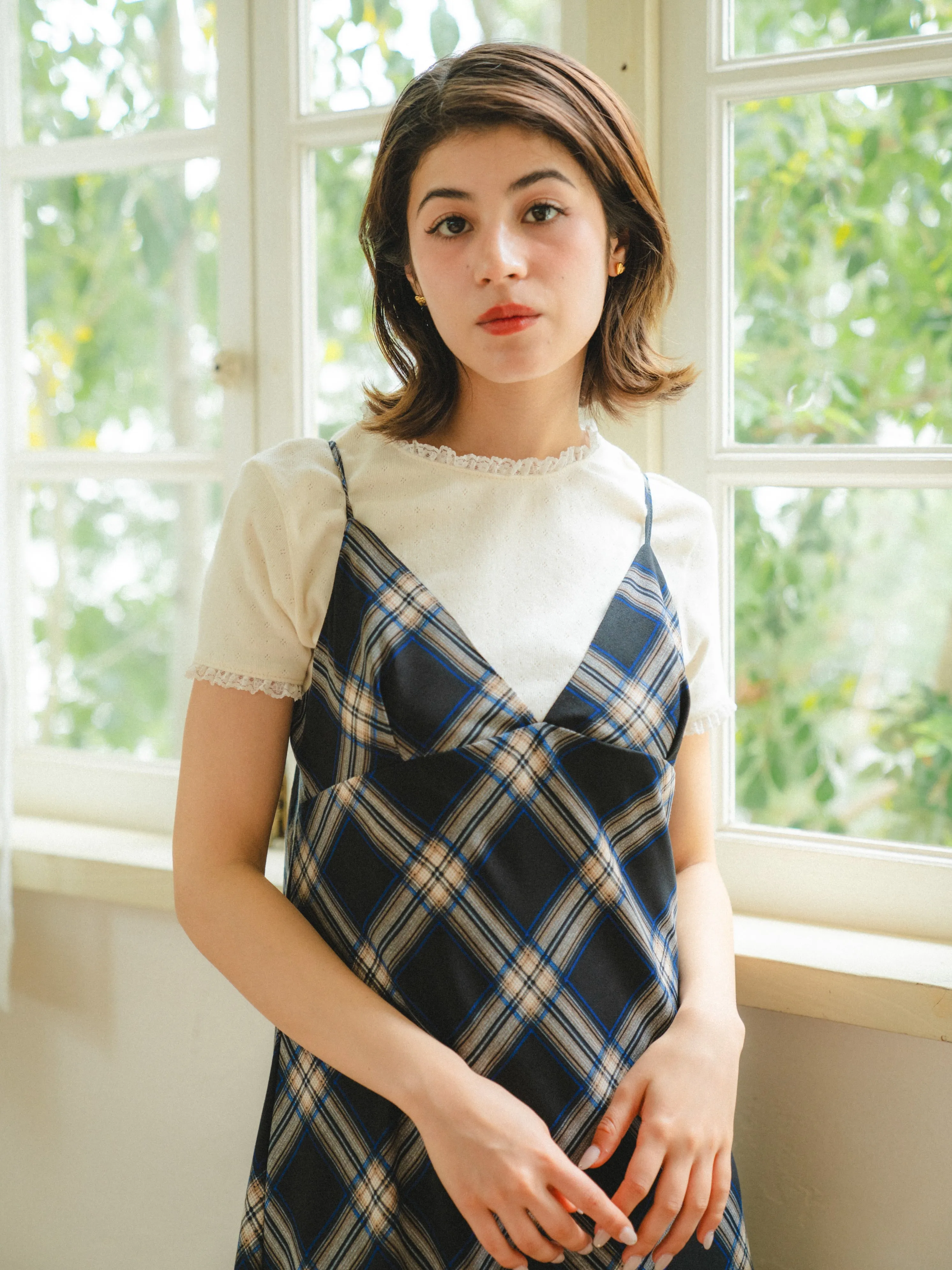 Vintage Check Long Dress