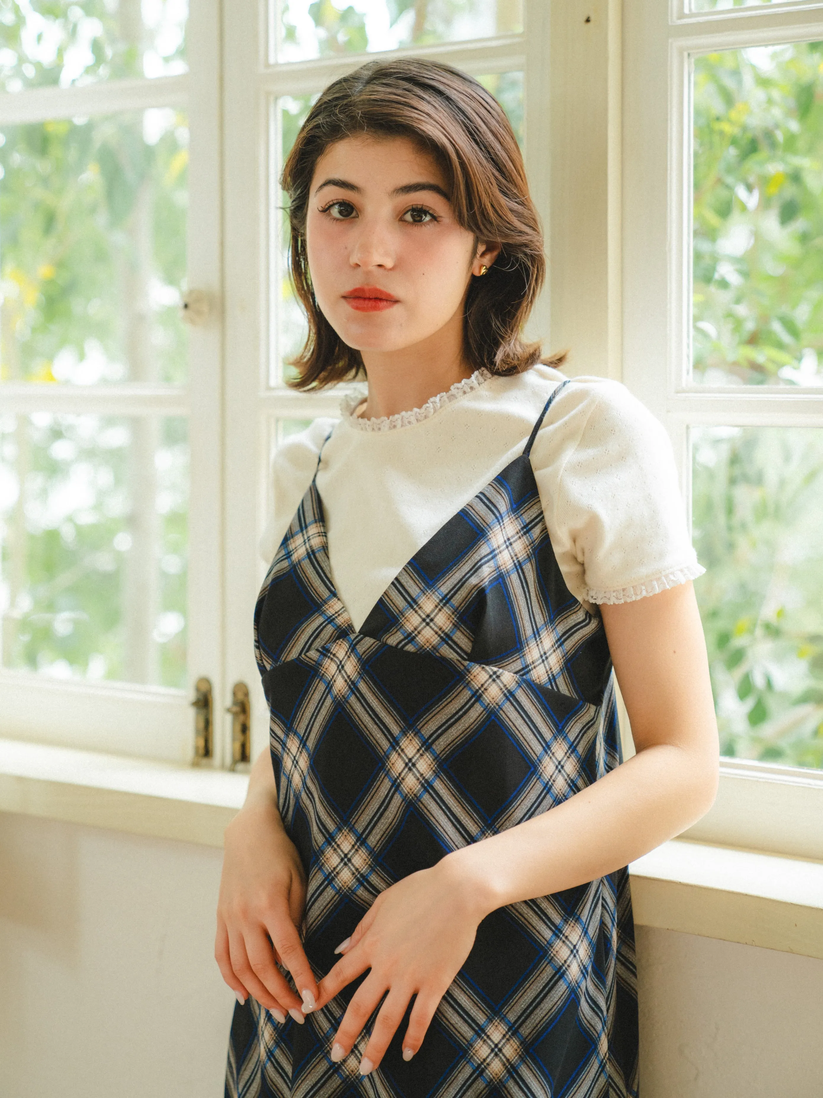 Vintage Check Long Dress
