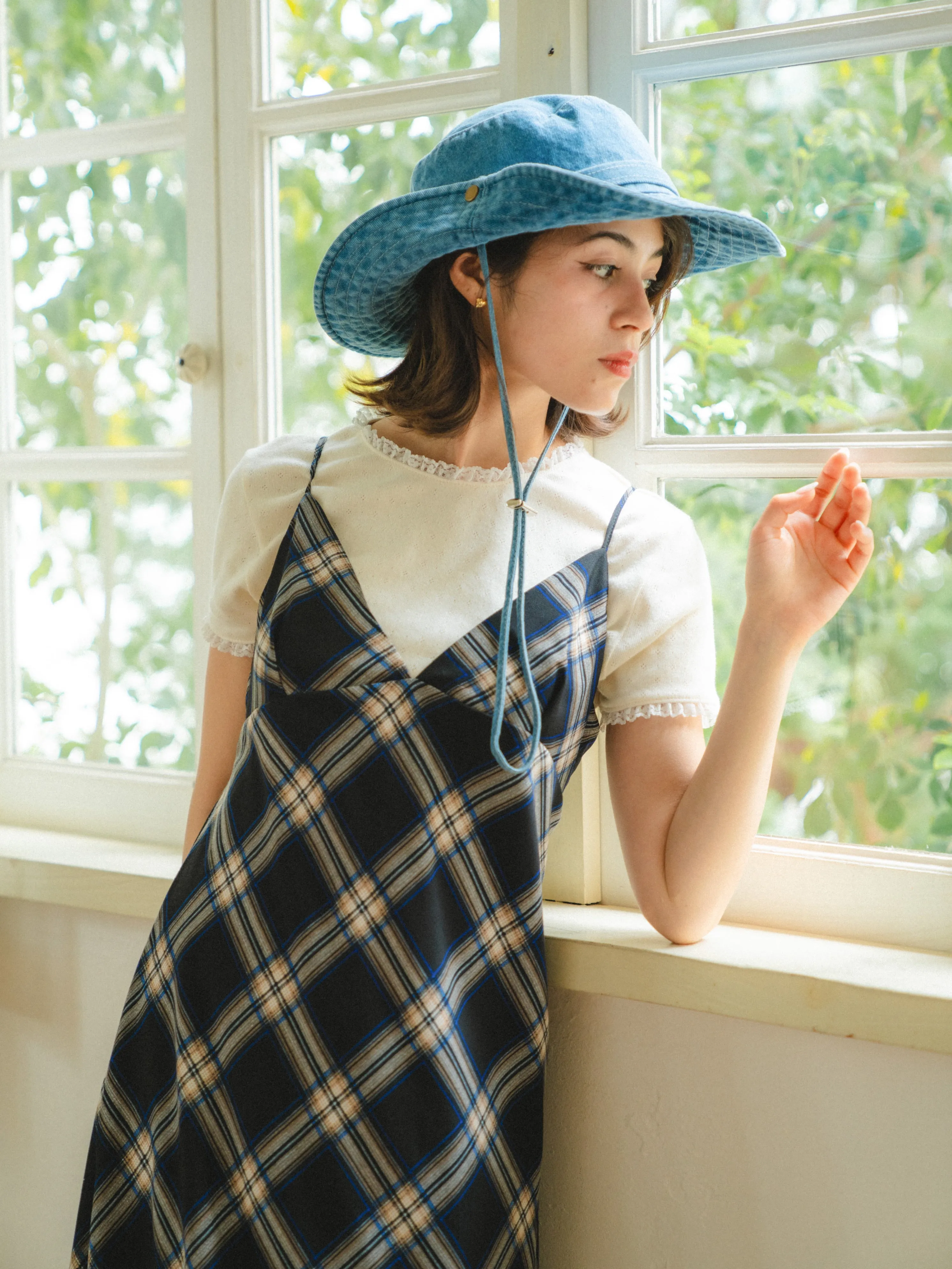 Vintage Check Long Dress