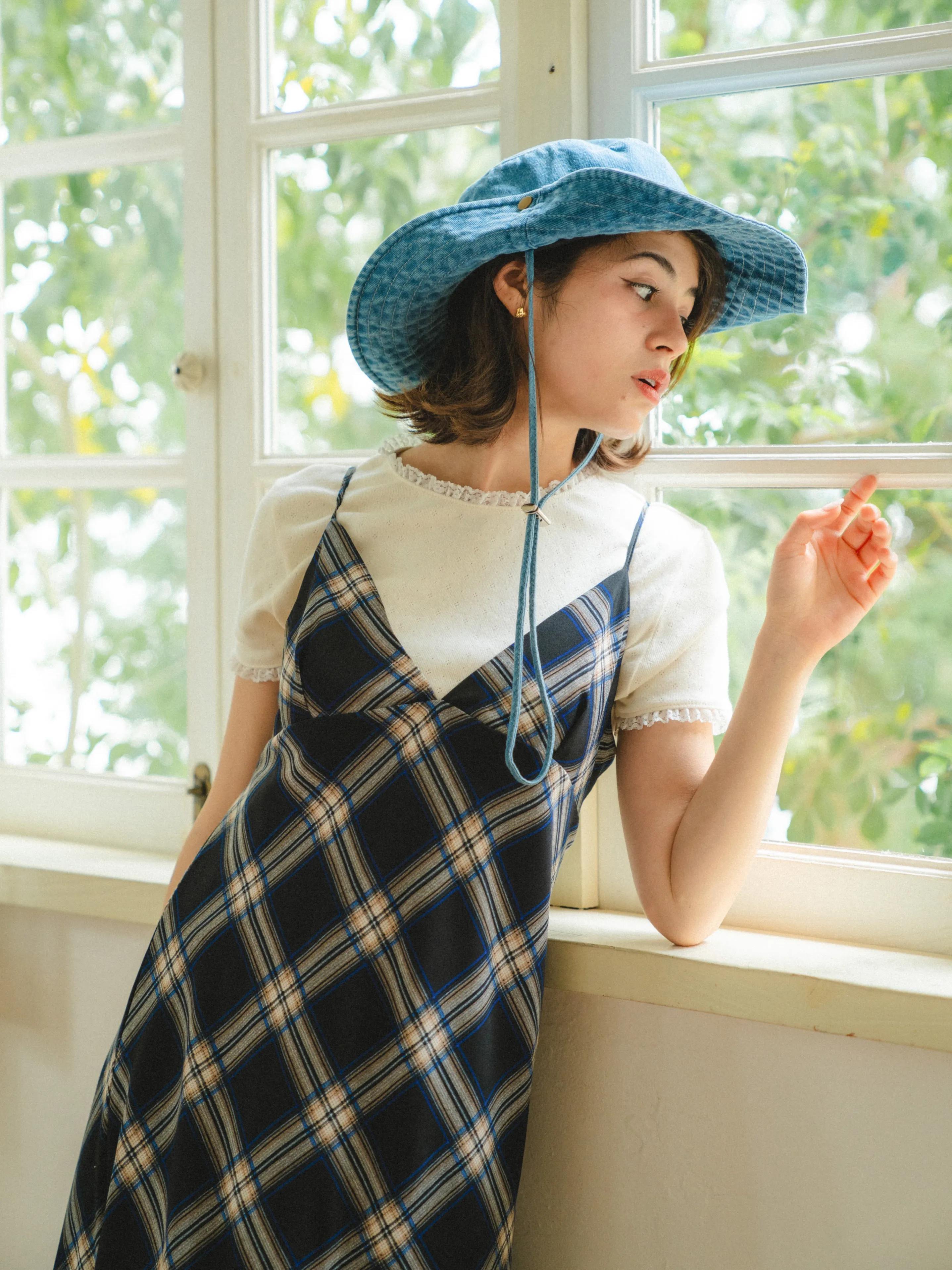 Vintage Check Long Dress