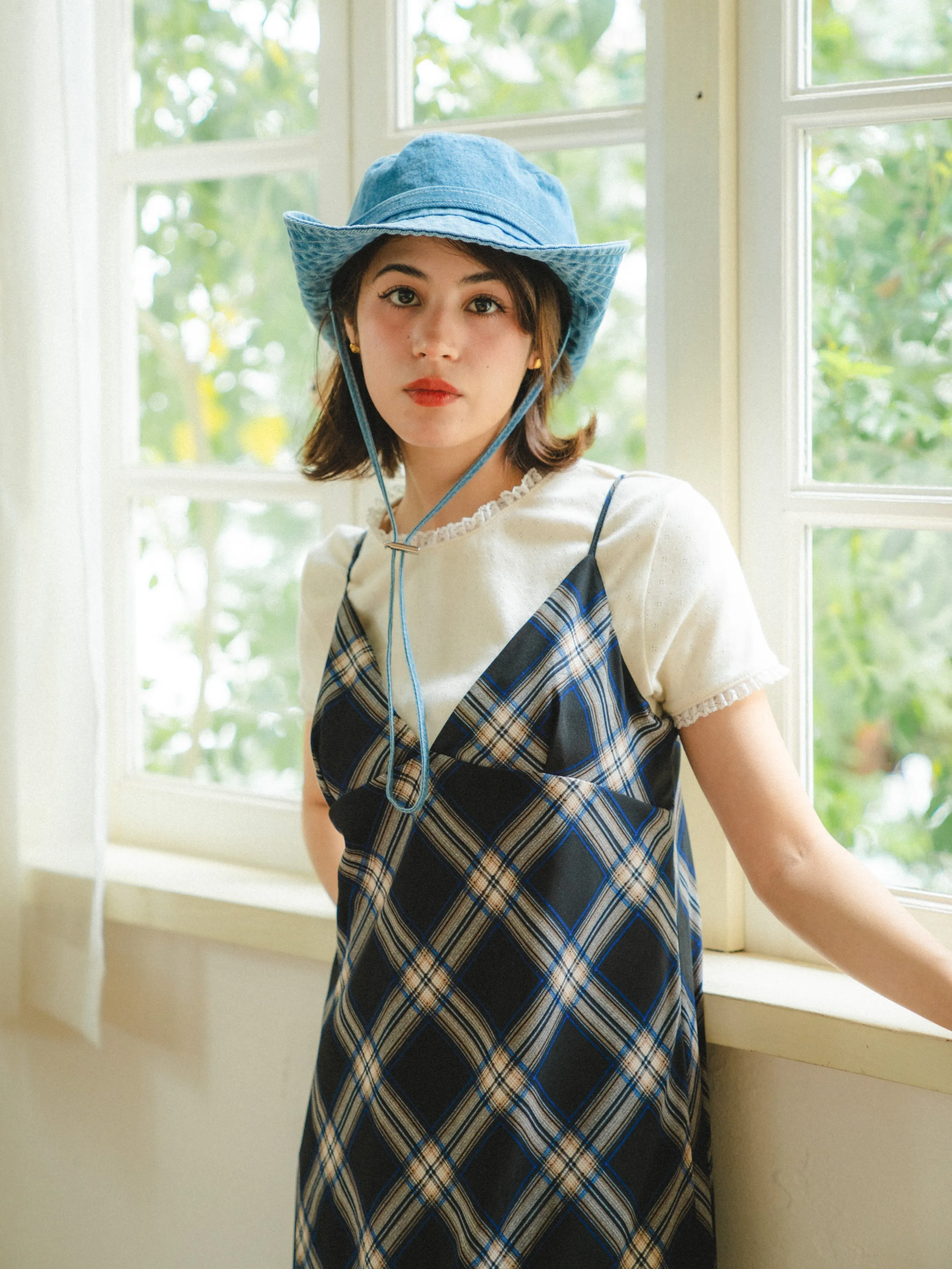 Vintage Check Long Dress